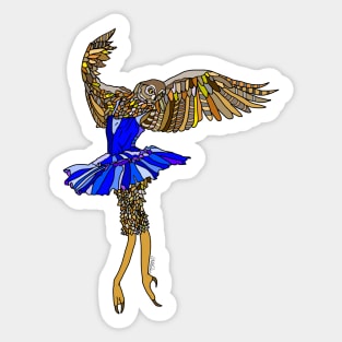 Owl Ballerina Tutu Sticker